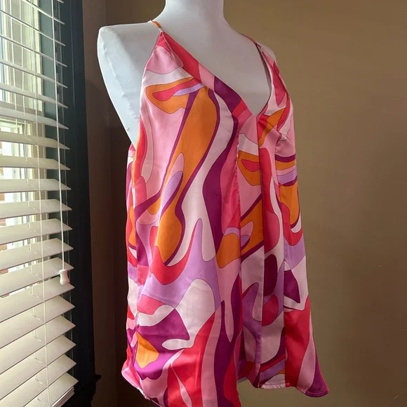 Adrienne Summer in the City Vibrant Pink and Orange Top - Picture 4 of 5